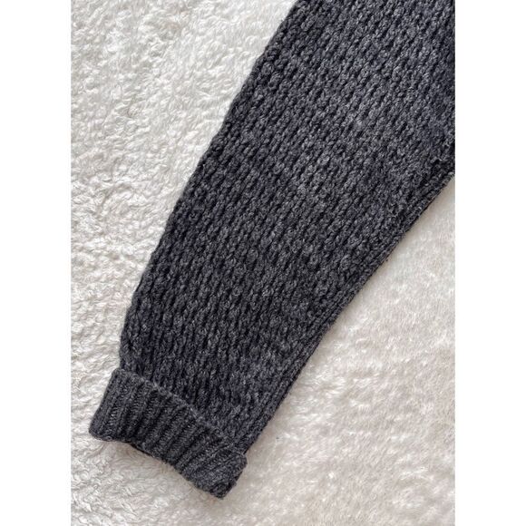 Theory Gray Avelina Airmix Wool Mohair Blend Open Knit Sweater Dress, Medium - Picture 14 of 16